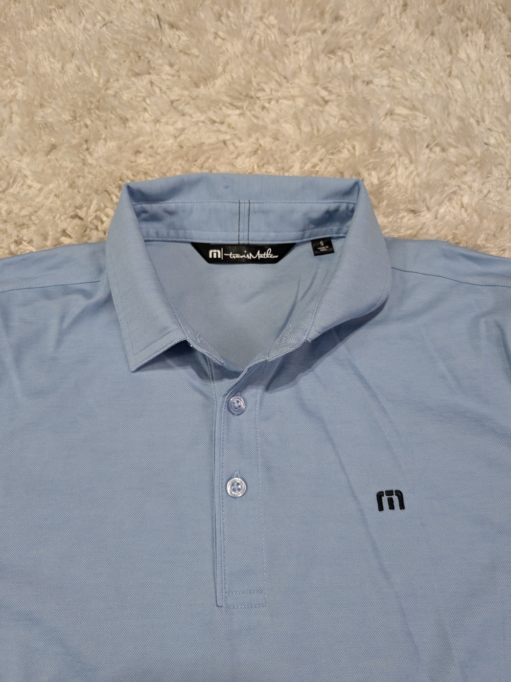 Travis Mathew Sky Blue Polo with Embroidered Logo